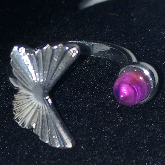 Purple Peace Amethyst Open Butterfly Ring - Picture 1 of 13